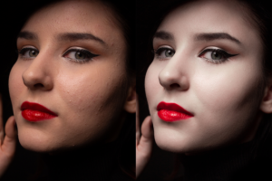 Ретушь женского студийного портрета