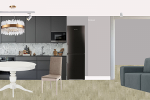 коллажи кухня- гостиная в  современном стиле 25 м2