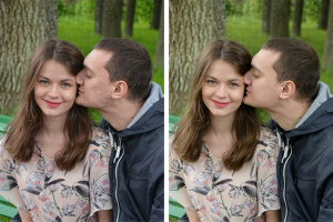 Сложная ретушь кожи до/после