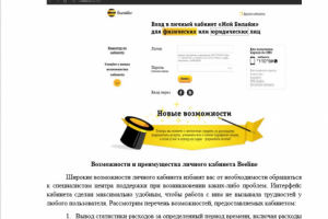 Личный кабинет Билайн