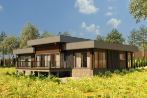 Дом в стиле хай-тек из клеёного бруса г. Кострома