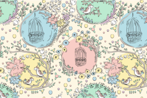 Принт "Птички" для печати на ткани