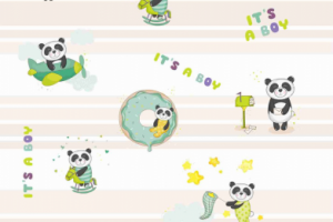 Принт "Панды" для печати на ткани