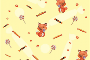 Принт "Лисички" для печати на ткани