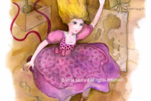 Falling down in Rabbit hole Alice in Wonderland