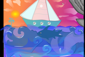 Парусник в открытом море