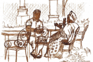 Серия графики для меню кафе Сад "Сад Эрмитаж".