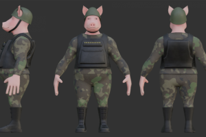3D модель "Военный Свинья"