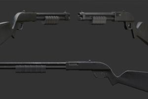 3D модель стилизованного дробовика