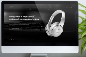 Дизайн первого экрана для наушников Bose