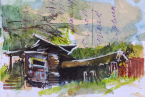 серия иллюстраций на тему русской деревни