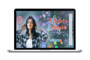 Первый экран для лендинга "Light Musik"