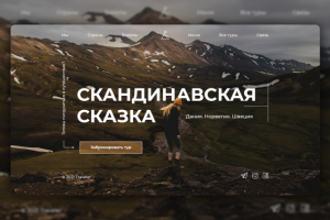 Идея главной страницы "Тур по Скандинавии"