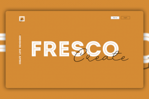 Креативная главная страница "FRESCO" с прописным шрифтом