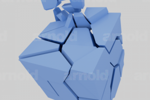 3D куб синий