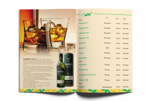 Карта бара для лаунж кафе