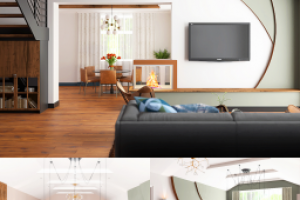 Гостиная и холл 2го этажа в частном доме (Смоленск)