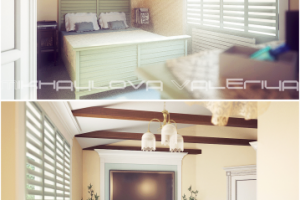 Спальня в стиле прованс в частном коттедже, Московская область