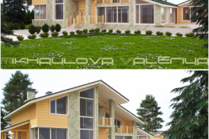 Индивидуальный жилой дом в пос. Пески (Лен. область), 417 кв.м.