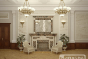 дизайн каминного зала