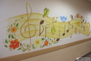 роспись стены в начальной школе