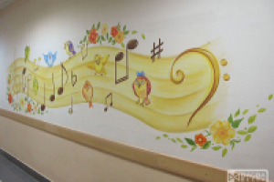 Роспись стены в начальной школе