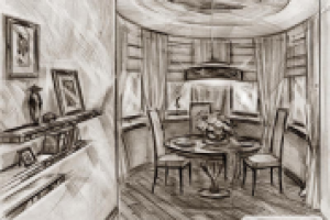 рисунок интерьера