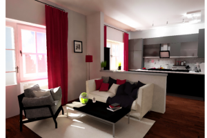 Гостиная. Разработка интерьера 4-х комнатной квартиры.