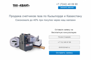 Landing page Счетчики газа