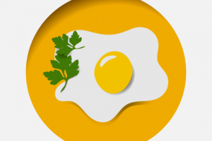 Тарелка с яичницей на завтрак