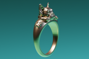 Кольцо с бульдогом