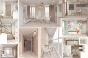 Дизайн интерьера квартиры в пастельных тонах