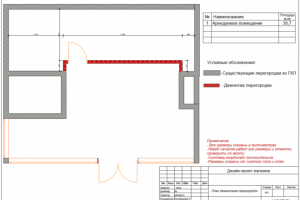 План демонтажа перегородок