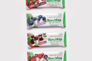 серия этикеток для фруктовых батончиков "Bona Vita"