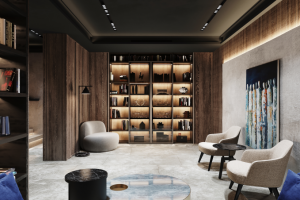 Визуализация лаундж-зоны в частном доме