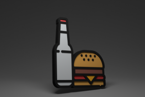 3д лого закусочной