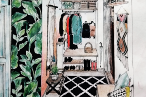 Прихожая в однокомнатной квартире. Эскиз "от руки"