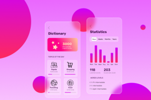 mobile version of the language learning website