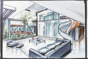 Скетч гостиной