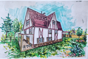 Скетч загородного дома