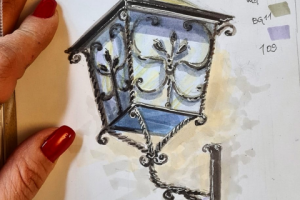 Скетч уличного фонаря