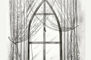 Эскиз штор в графике