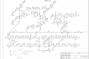 Отопление (Аксонометрическая схема Т1, Т2)