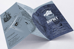 Буклет-двусгибка для агентства недвижимости "Корвет"