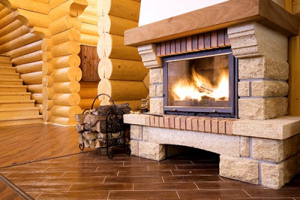 Дома из бруса с камином