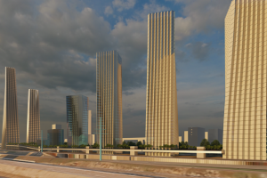 Визуализация комплекса зданий.