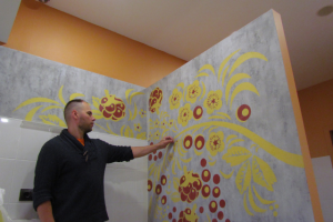 Роспись по декоративной штукатурке