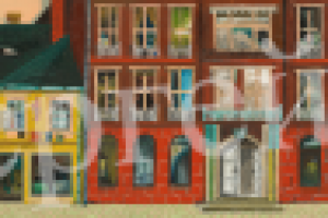 Картина фасада  на холсте  маслом