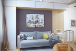 Дизайн однокомнатной квартиры для фирмы АБАК. г. Москва, 2014