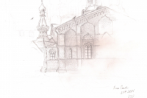 набросок части храма